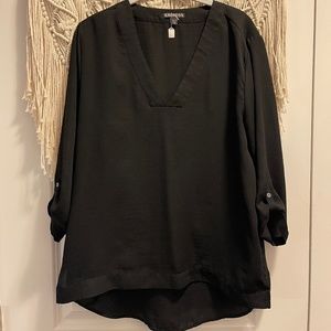 3/$25! Black V Neck Top